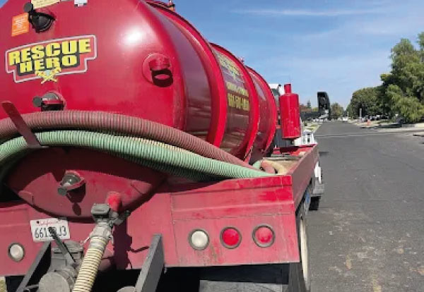 pumping truck on the road in bakersfield