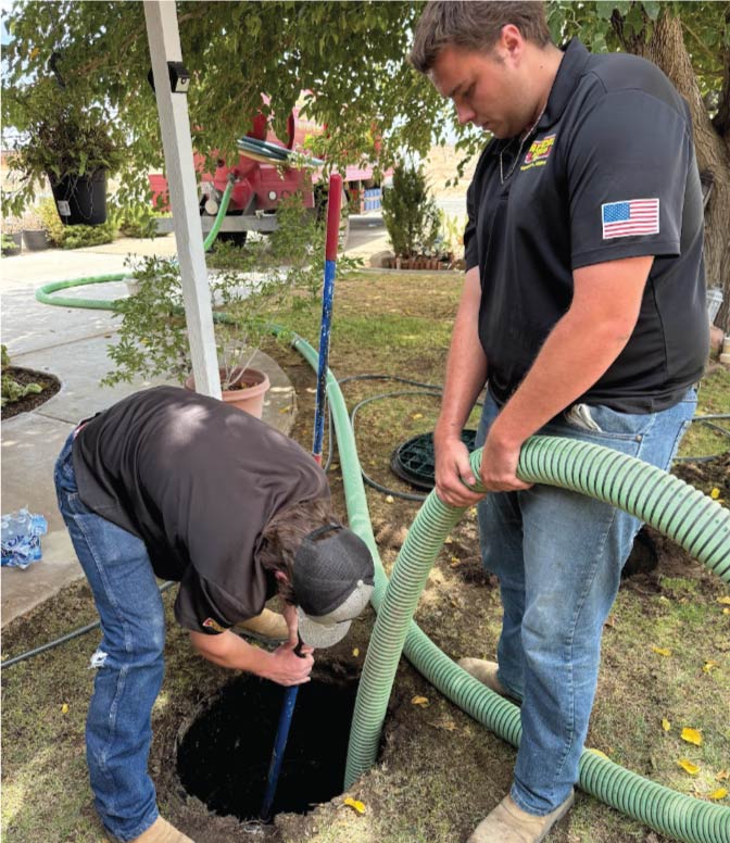 A plumber performs septic tank certification and inspection for a homeowner selling their property in Tehachapi, CA.